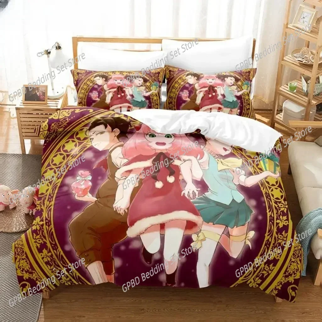 Luxury  New Spy X Family 3D Print Anime Duvet Cover Sets Pillowcases Single Twin Queen King Anya Forger Bedding Set