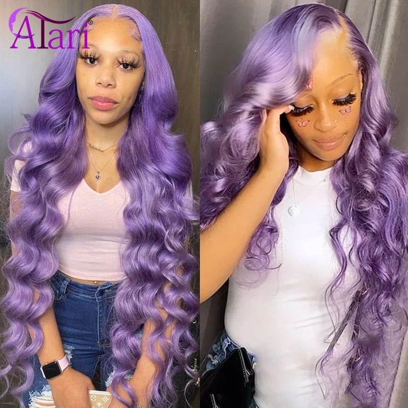 Purple 613 Colored Human Hair Wigs 13X6 Lace Frontal Wig Peruvian Virgin Transparent Lace Wigs Purple Body Wave Lace Front Wig