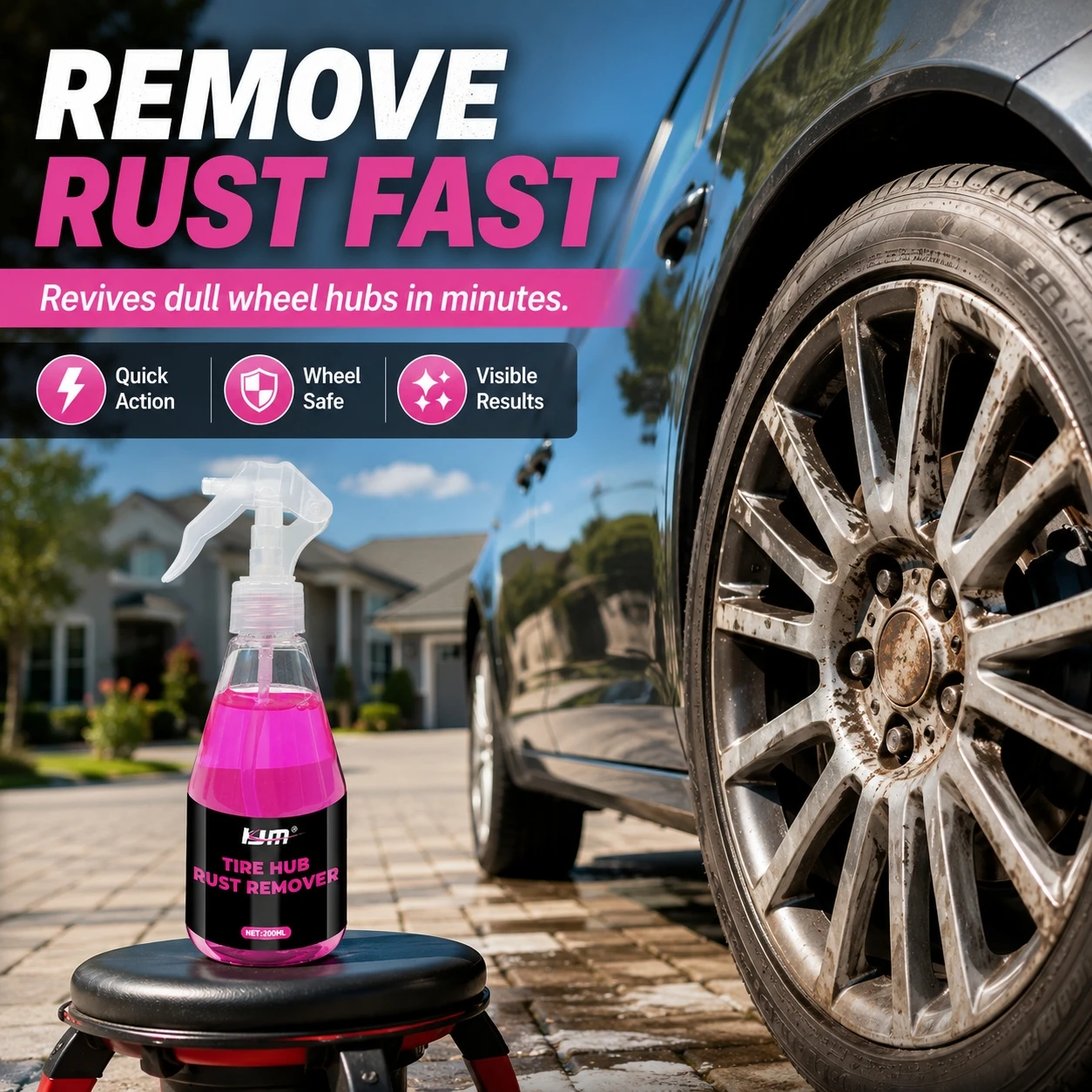 200ml Automotive Wheel Hub Cleaning Agent Tire And Rim Cleaner Iron Powder Remover Rust Remover Oxidation Remover 2026 NEW