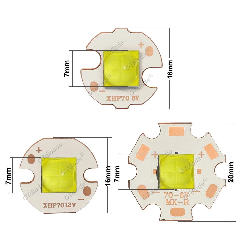 XHP70.2 High Power 7070 LED DC3V/6V/12V  Chip Ceramic Bracket Bead 20W 40W XHP70 XHP50.2Flashlight Headlight Car Lamp Source