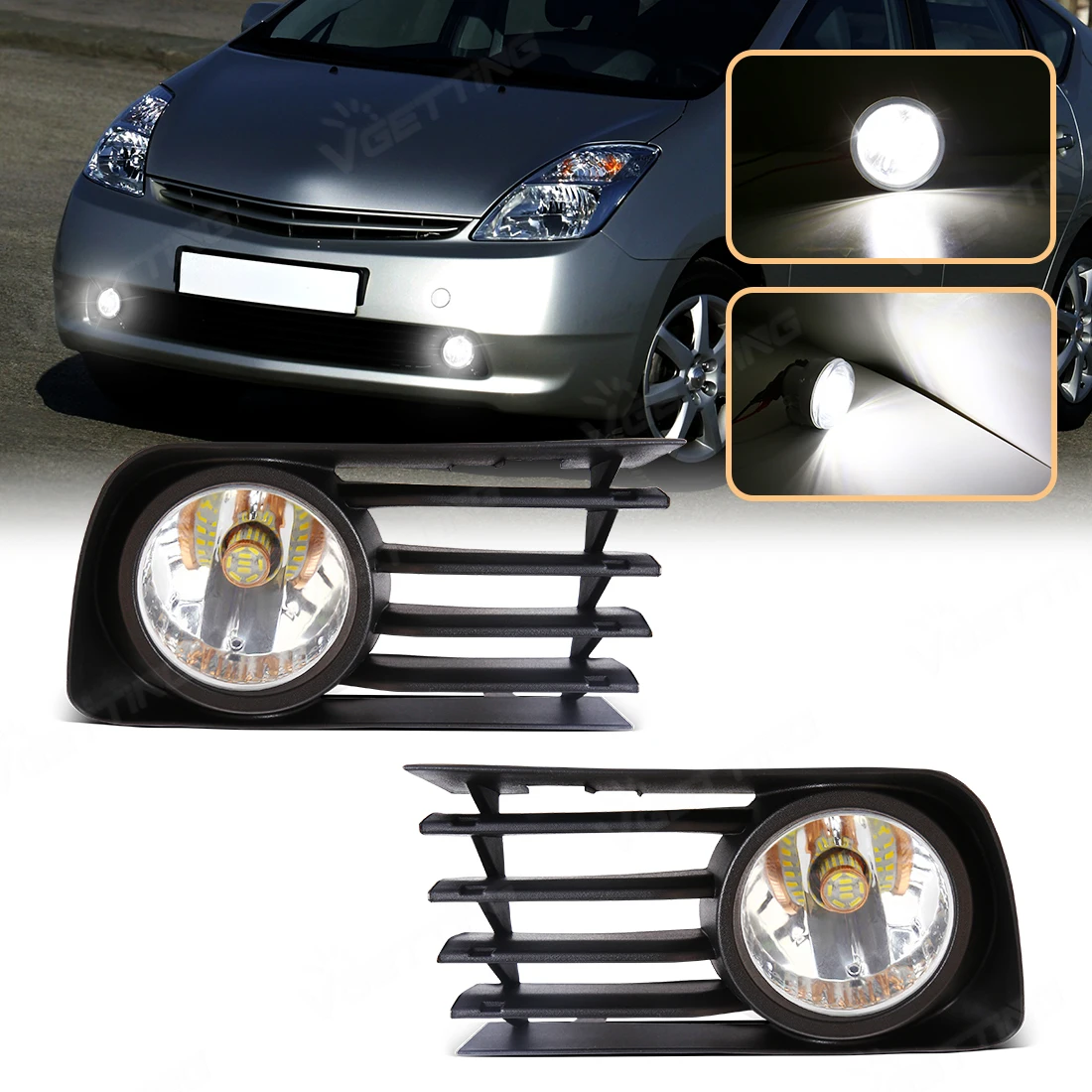 Do Toyoty Prius 2004 2005 2006 2007 2008 2009 Światła przeciwmgielne Halogen DRL LED Światła do jazdy dziennej Zderzak przedni Akcesoria samochodowe 12V