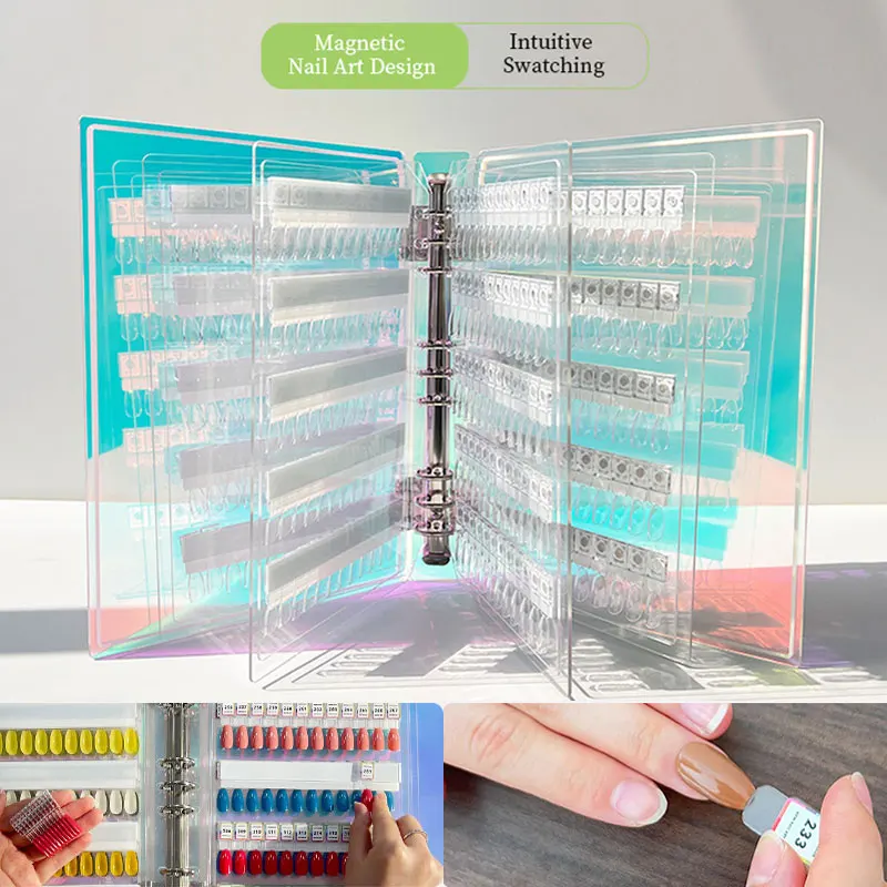 

120/180/240 советы, магнитная книга для образцов ногтей, гель для ногтей, цвета, образец дисплея, палитра для маникюра, быстрый тест на цвет, демонстрирующая карта