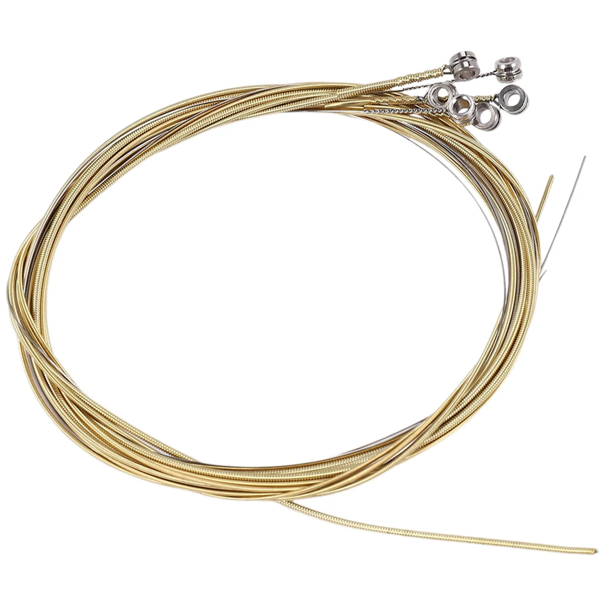 6 قطع من أوتار الفولاذ البديلة للجيتار الصوتي الجديد باللون الفضي + النحاسي الغني