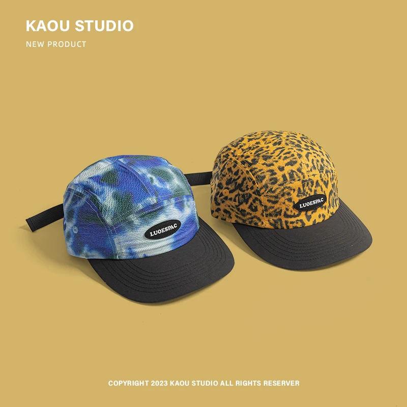 Y2K Fashion Leopard Print Splicing Baseball Caps Women Spring Summer Sunscreen Street Trend Versatile Niche Hip Hop Men's Hat