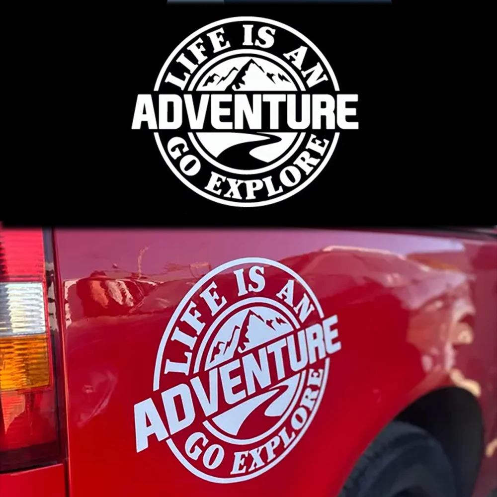 Life Is An Adventure Car window glass sticker camping RV off-road adventure motorcycle personalized latte art decorative sticker