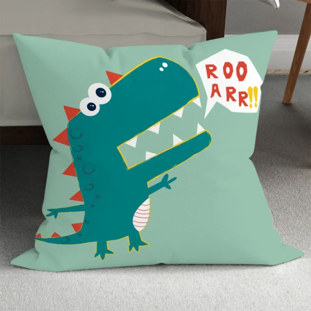 CIFBUY Cute Cartoon Dinosaur Monster Cushion Cover Decorative Throw Pillow Case with Zipper for Children's Backrest Living Room