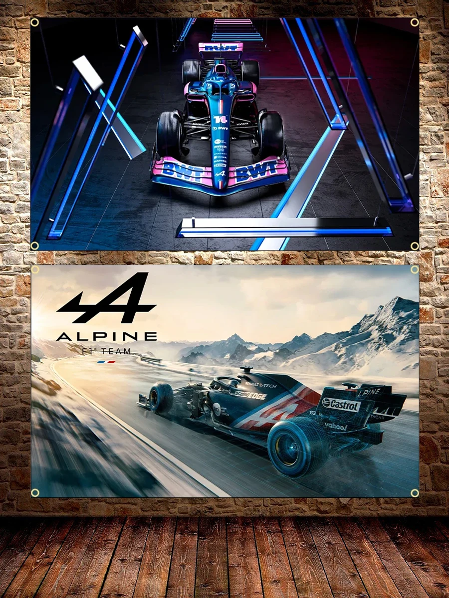 90X150CM Alpines Racing Flag Polyester Digital Printing Racing Cars Banner