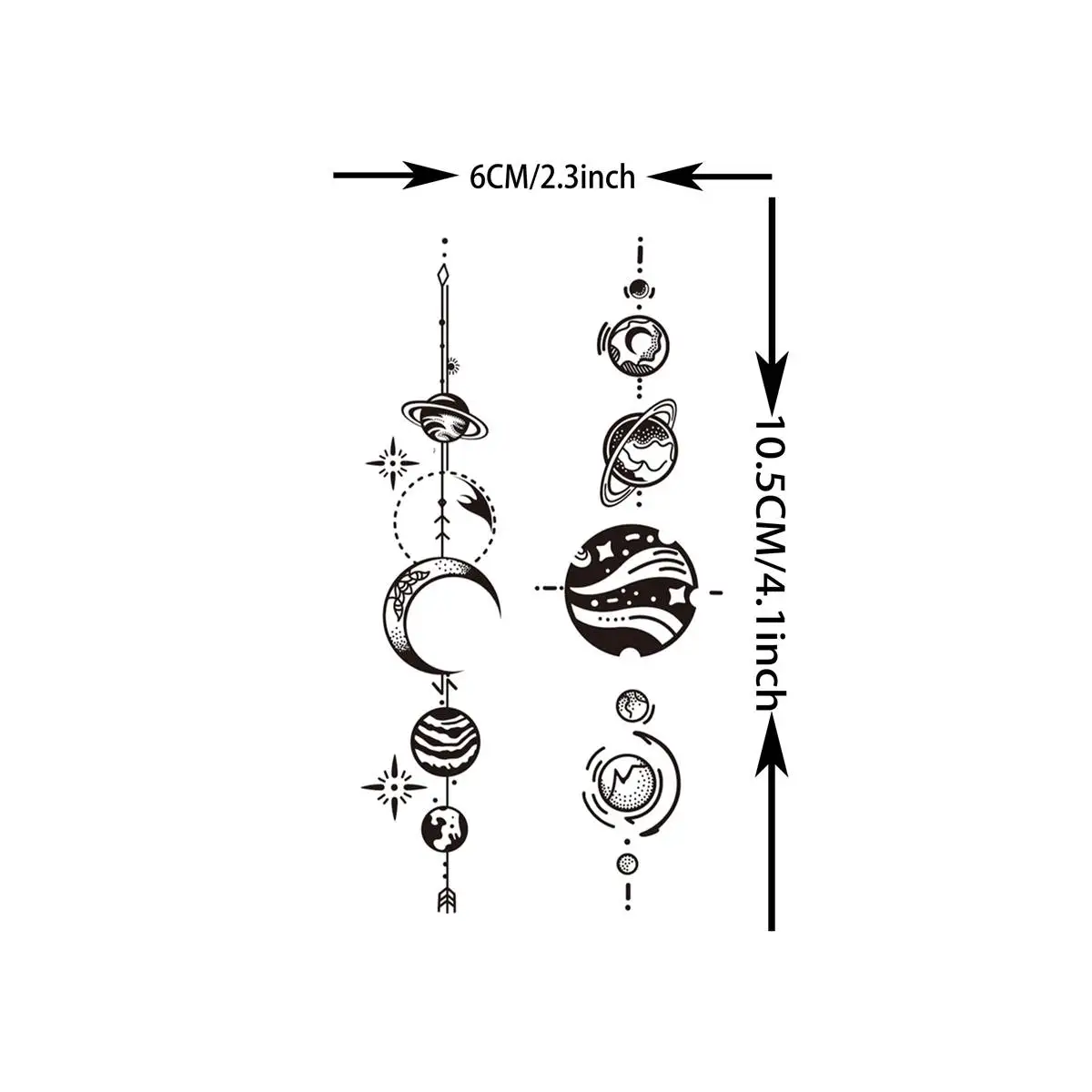 28 Sheets Outer Space Temporary Tattoos For Women Men, Fake Realistic Star Sun Moon Tattoo Sticker for Kids Planets Neck Tattoos