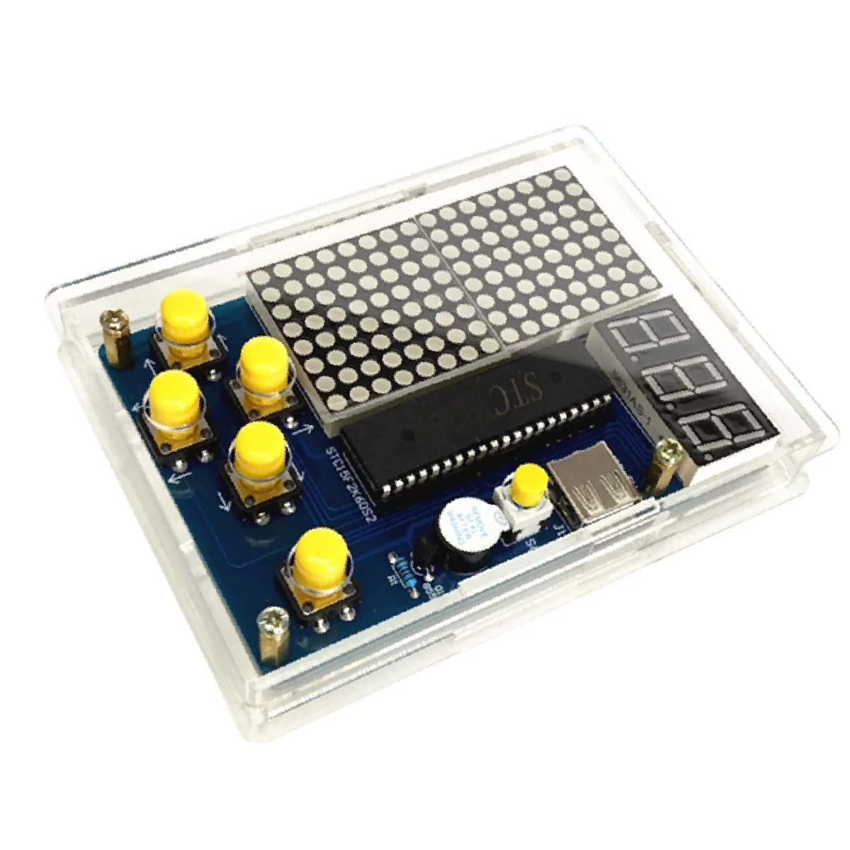 DIY Pixel Game Kit,51 MCU Soldering Training,STEM Electronic Assembly,Acrylic Case,Snake Racing Airplane Games