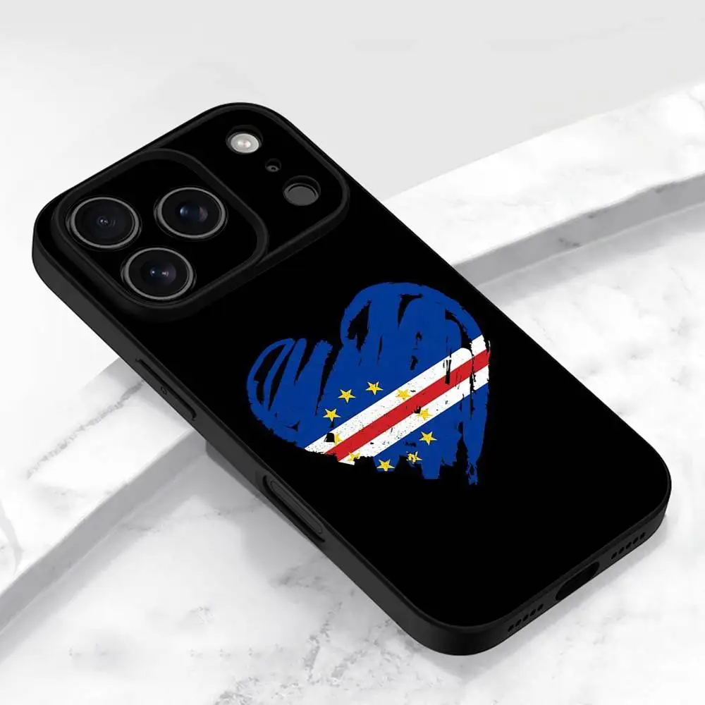 أفريقيا كيب فيردي جواز السفر العلم جراب هاتف آيفون 15,16,12,14,13,11,17,Pro,Max,Plus,E,Air,غطاء أسود صغير #6