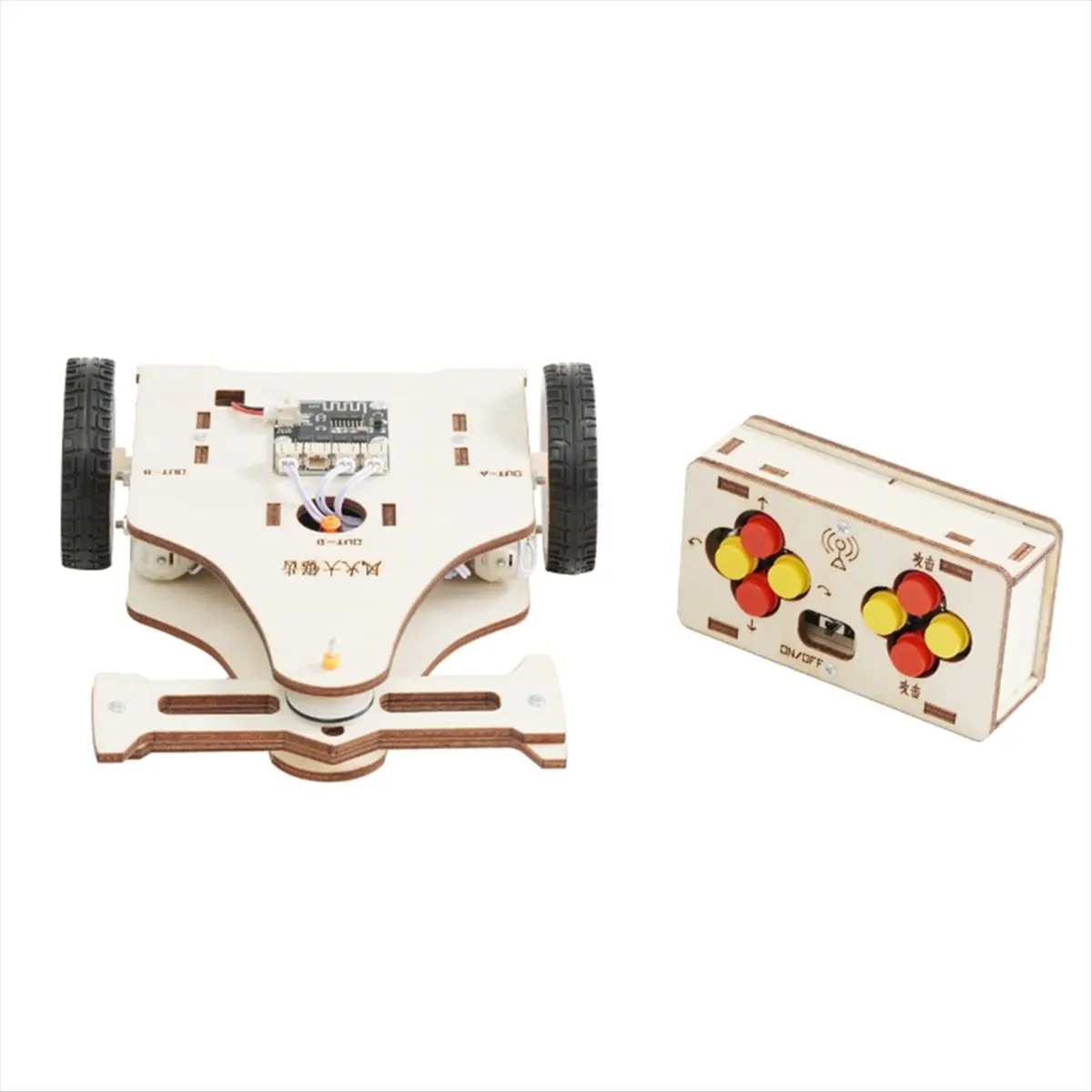 RANA DIY Wooden Remote Fighting Vehicles Model Educational Kit Experiment Physics Science Learning Kit for School Supply