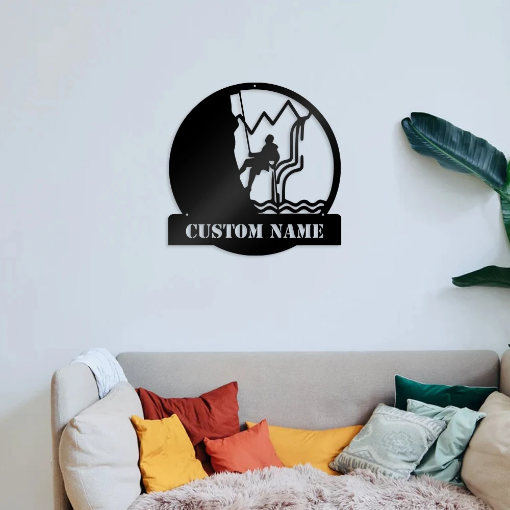 

1pc Adventure climbing New Customized Name Metal Wall Signs Metal Wall Plaque For Home Decor Living Room Bedroom