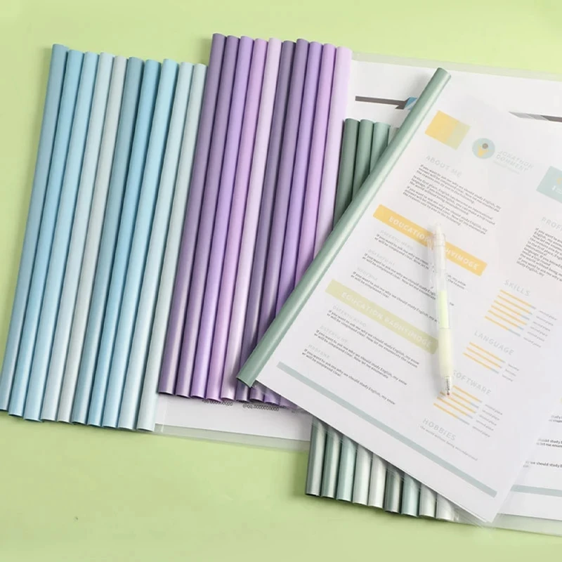 

10pcs Transparent File Document Thicken Draw Rod A4 Folder Test Paper Storage Bag Clip Office Folder Organizer Office Supplies