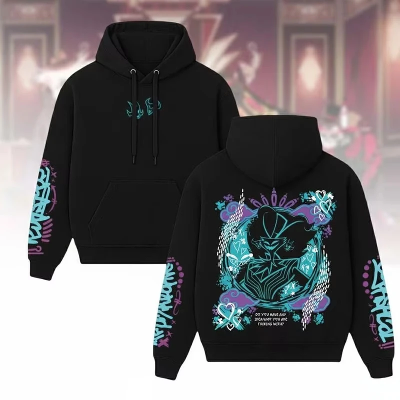 Hazbin Hotel Übergroßes Unisex-Sweatshirt für Anime-Liebhaber, Sport-Grafik-Hoodies, Harajuku, hochwertiges Fleece, warm, lässig, bequem – Detail 5
