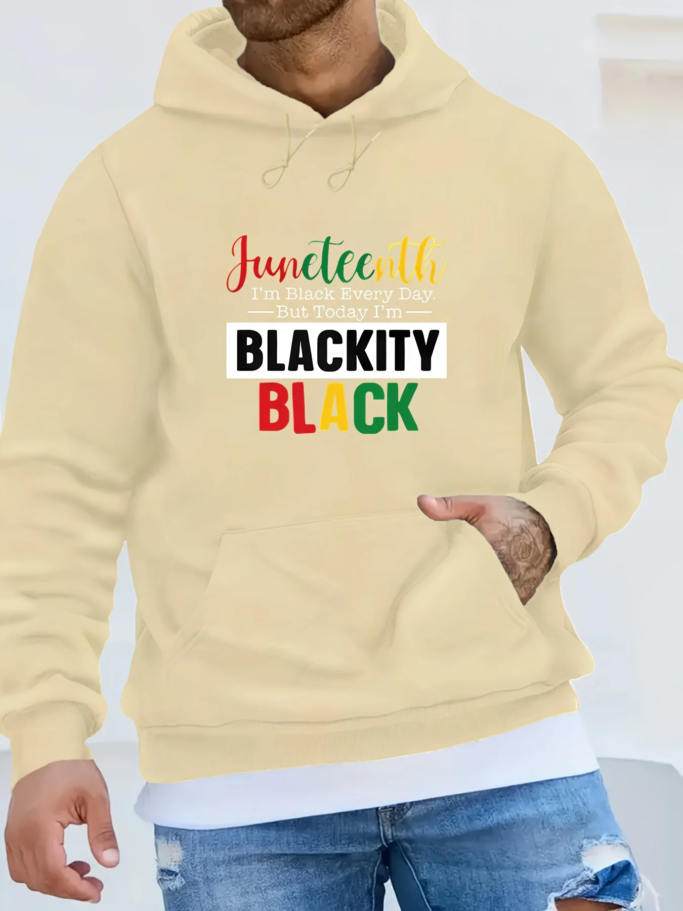 Sudadera con capucha negra para hombre, estilo Hip Hop informal, lavable a máquina, sudadera con capucha para todos los días, sudadera con gráfico audaz, sudadera con capucha de ajuste cómodo