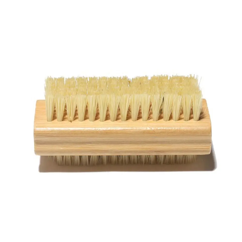 

2Pcs Double Sides Nail Cleaning Brush Bamboo Handle Remove Dust Nail Art Scrubbing Brush Soft Bristles/Sisal