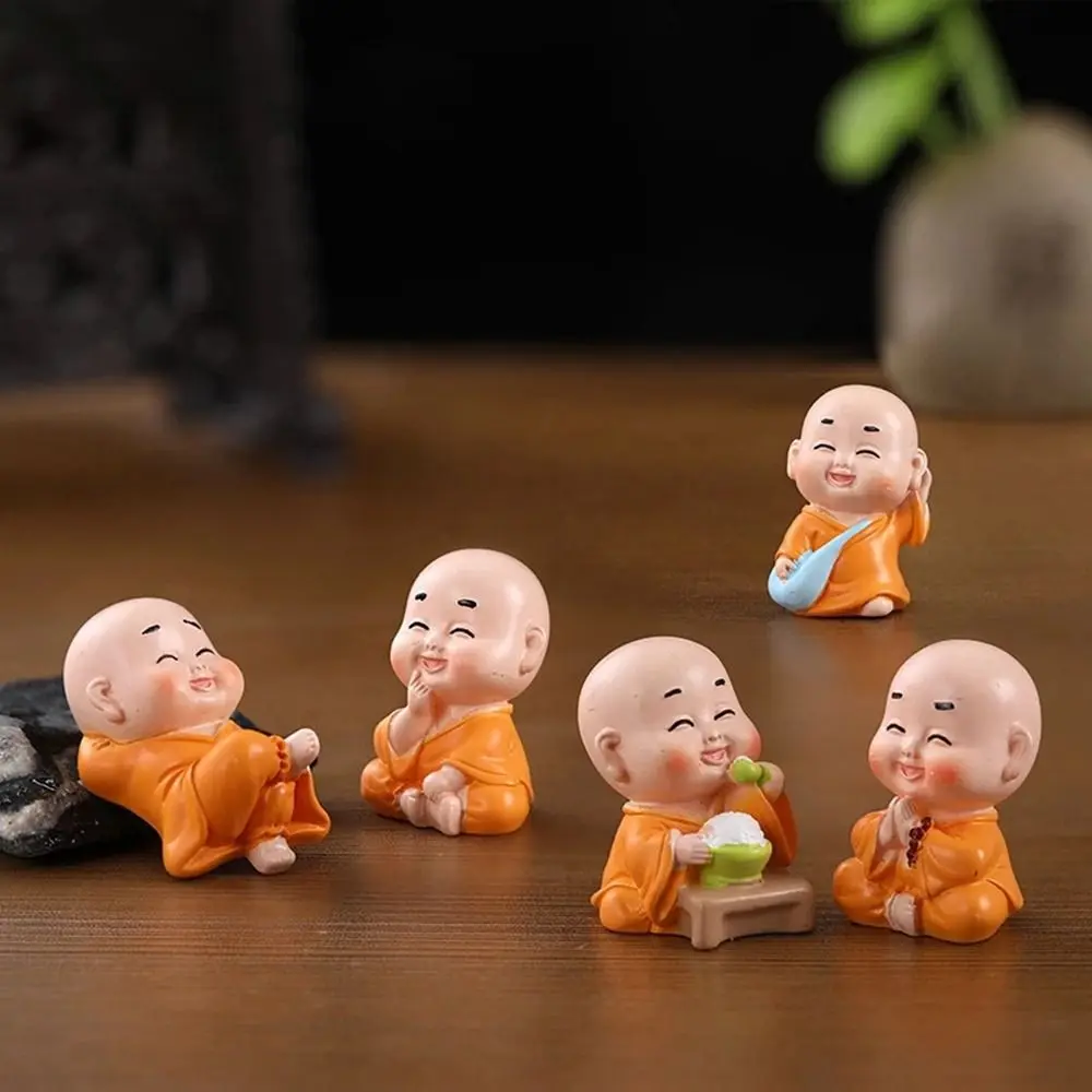 Small Monk Cute Car Decoration Micro Landscape DIY Desktop Decor Mini Figurine Small Ornament Garden Trinkets Buddha Ornaments