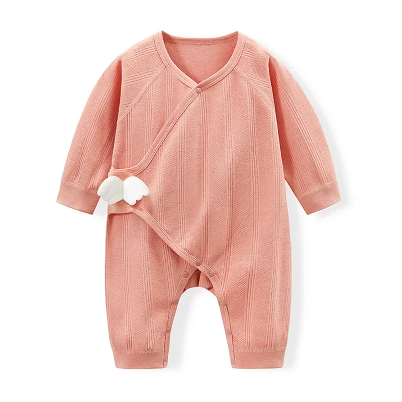 Newborn Baby Bodysuit Cotton Boys Girls Cute Angel Wings Romper Infant Pajamas for Four Seasons 0-1-3M  Clothing