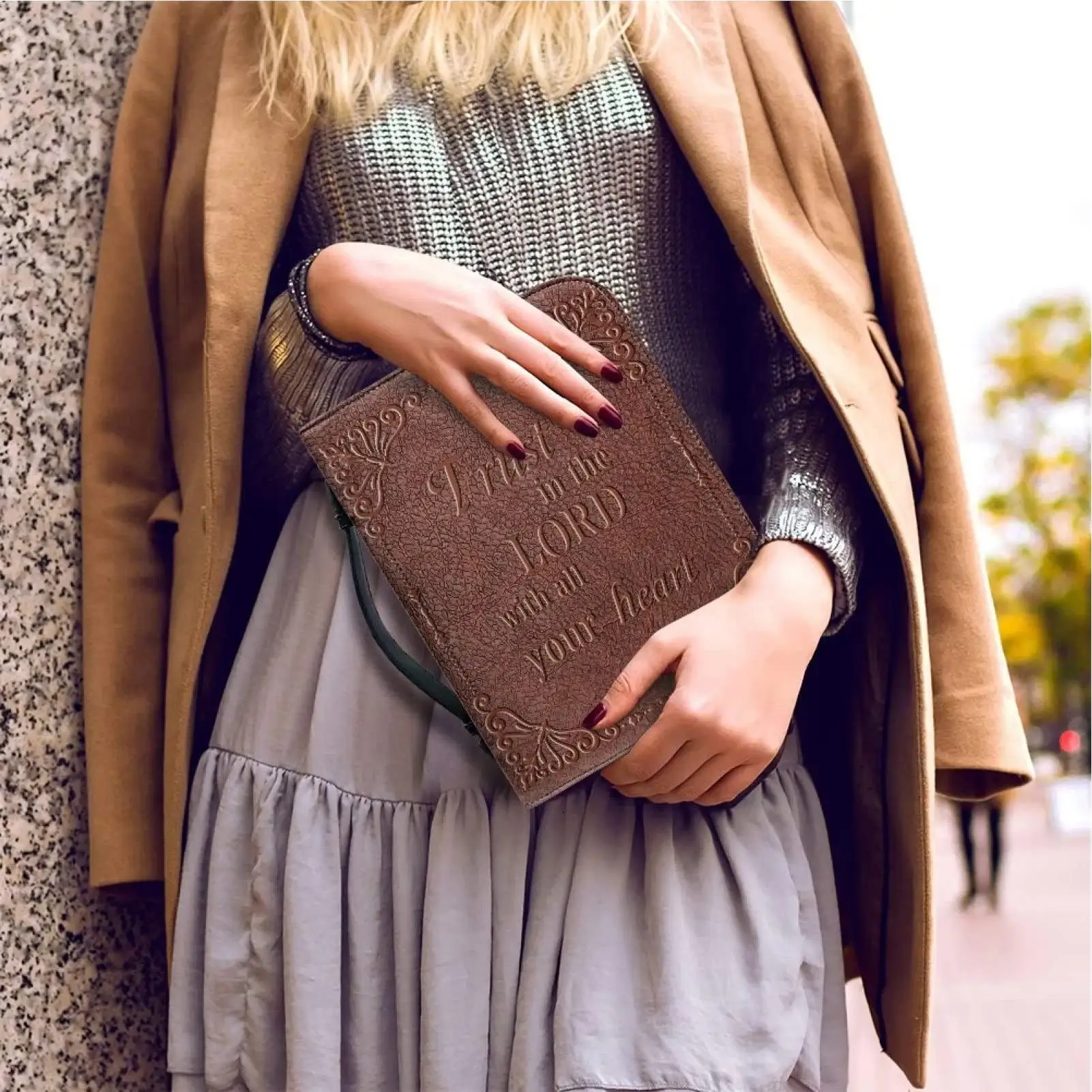 

Винтажный чехол для Библии, сумка для переноски из искусственной кожи, защитный чехол, портативный чехол для книги, церковная сумка с ручкой