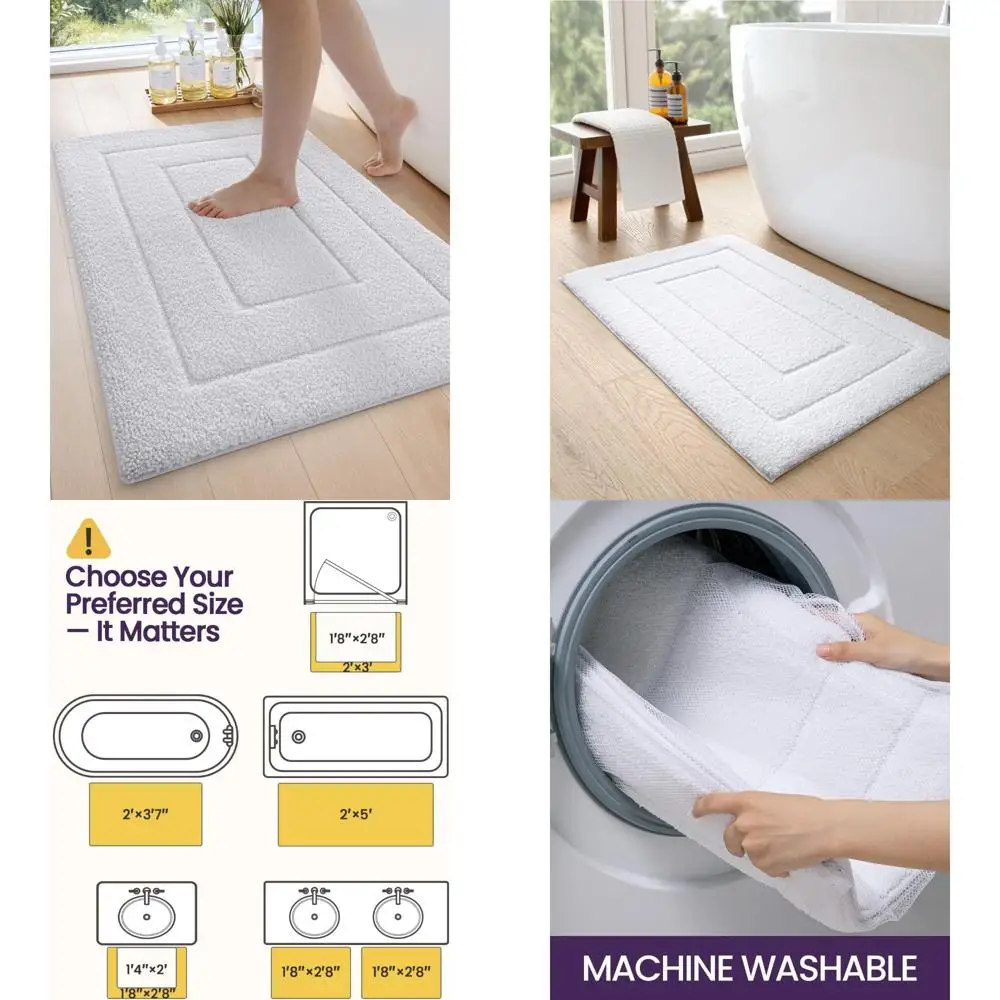

Очень толстые коврики для ванной комнаты - противоскользящие комплекты постельного белья, мягкие плюшевые коврики из 100% прочного полиэстера для гостиной, спальни, воды