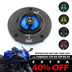 Motorcycle Oil Fuel Cap Tank Cover Quick Release Aluminum For YAMAHA YZF R125 R15 R25 R3 R6 R7 CNC Aluminum Accessories