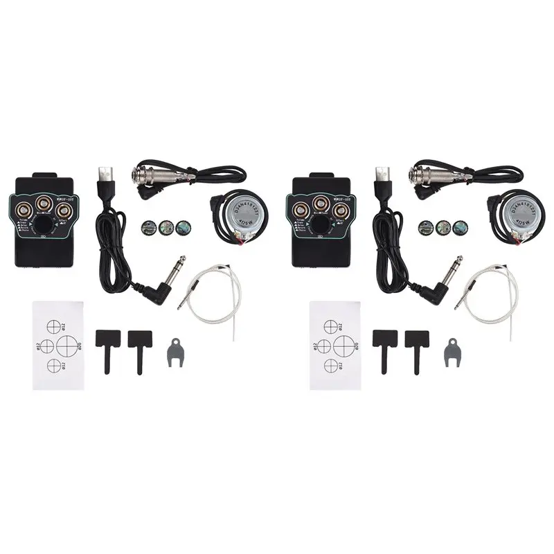 【publicity】2x-micros-de-guitare-classique-a-capteur-de-vibrations-avec-fonction-d'accompagnement-bluetooth-et-egaliseur-3-bandes-acous