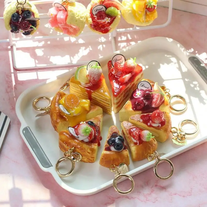Creative Cake Style Bag Pendant 1Pcs Cute Explosicum Cake Strawberry Design Backpack Charm for Girls Present