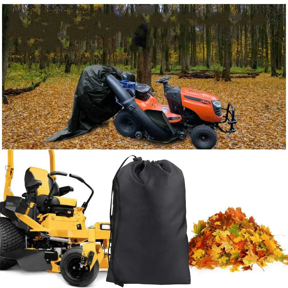 

Lawn Tractor Grass Catchers Leaf Bag Garden Mower Sweeper Capacity Collecting Space Large Disposal Storage Filed Black E4W2