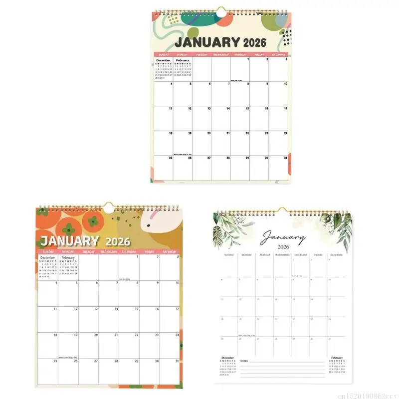 D5BB 2026 Wall Calendar Planner from January to December For Home 29.5x37cm