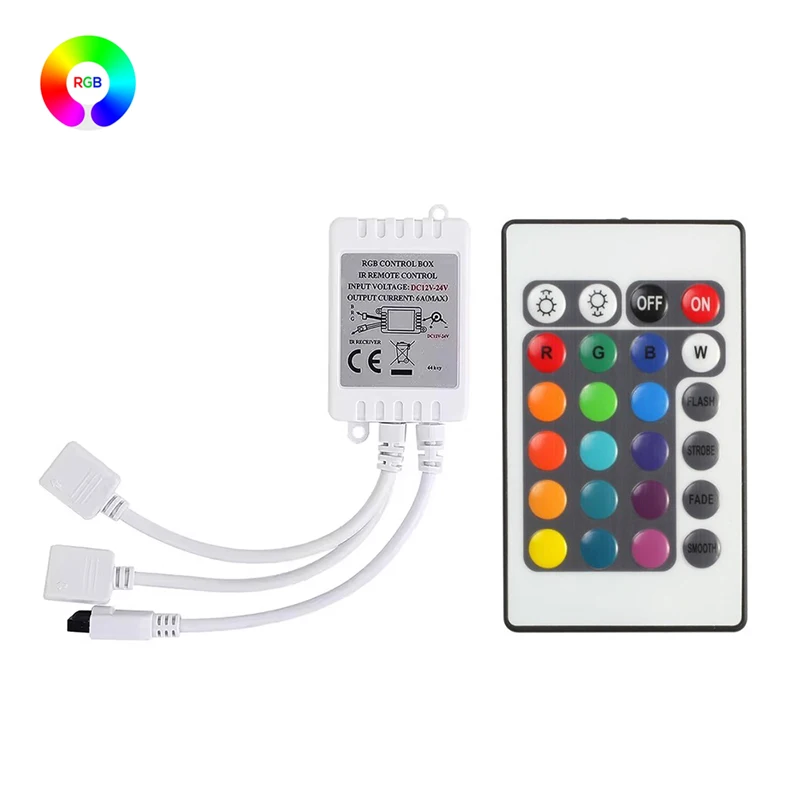 وحدة تحكم Rgb 12 فولت 4pin Rgb LED أضواء صندوق التحكم استقبال وحدة تحكم ذكية 24key عن بعد RGB Led تحكم تغيير اللون #1