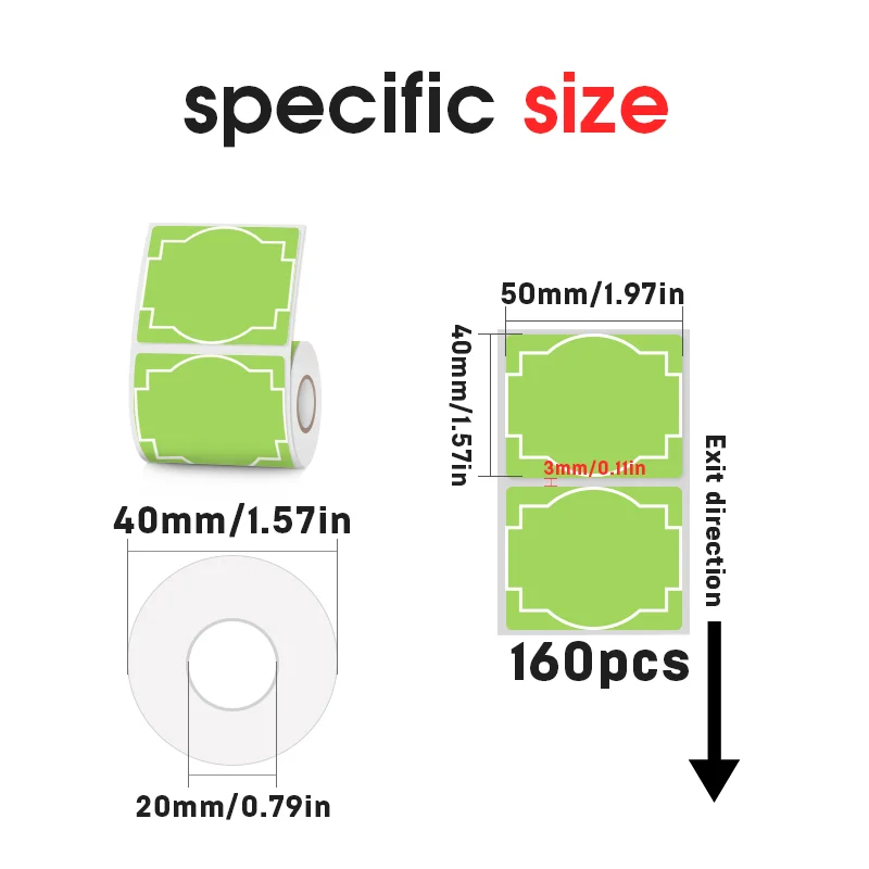 SINMARK 3 Rolls Thermal Label Paper Color Sticker Candy Shape Labels Cute Handmade DIY Stickers Use for Thermal Printer Gift Tag