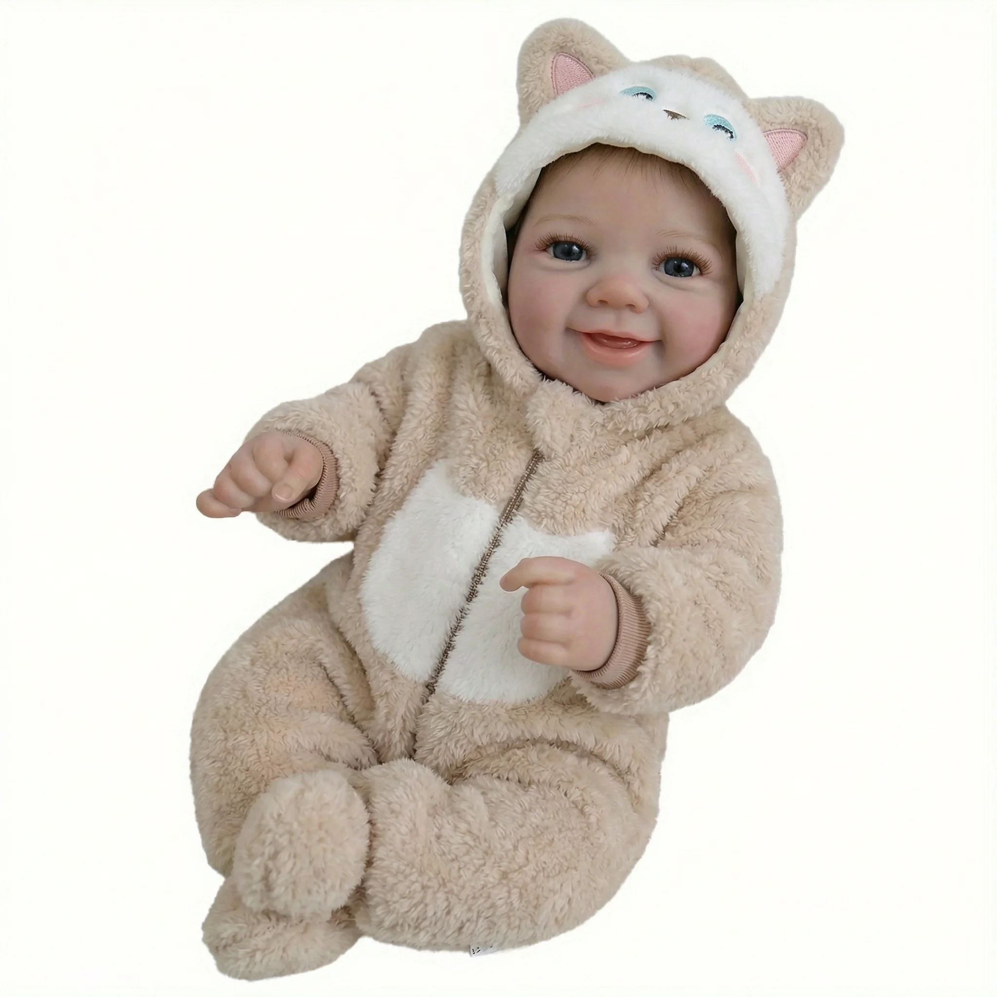 

NPK 18inch Lifelike Reborn Baby Doll Newborn Full Body Cloth Skin Vivienne Multiple Layers 3D Painting Collectible Toy