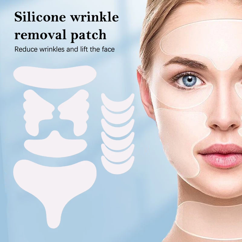 

11Pcs/Set Silicone Face Anti-Wrinkle Pad Skin Care Lifting Tool Wrinkle Removal Sticker Anti Aging Reusable Patch Multi Color