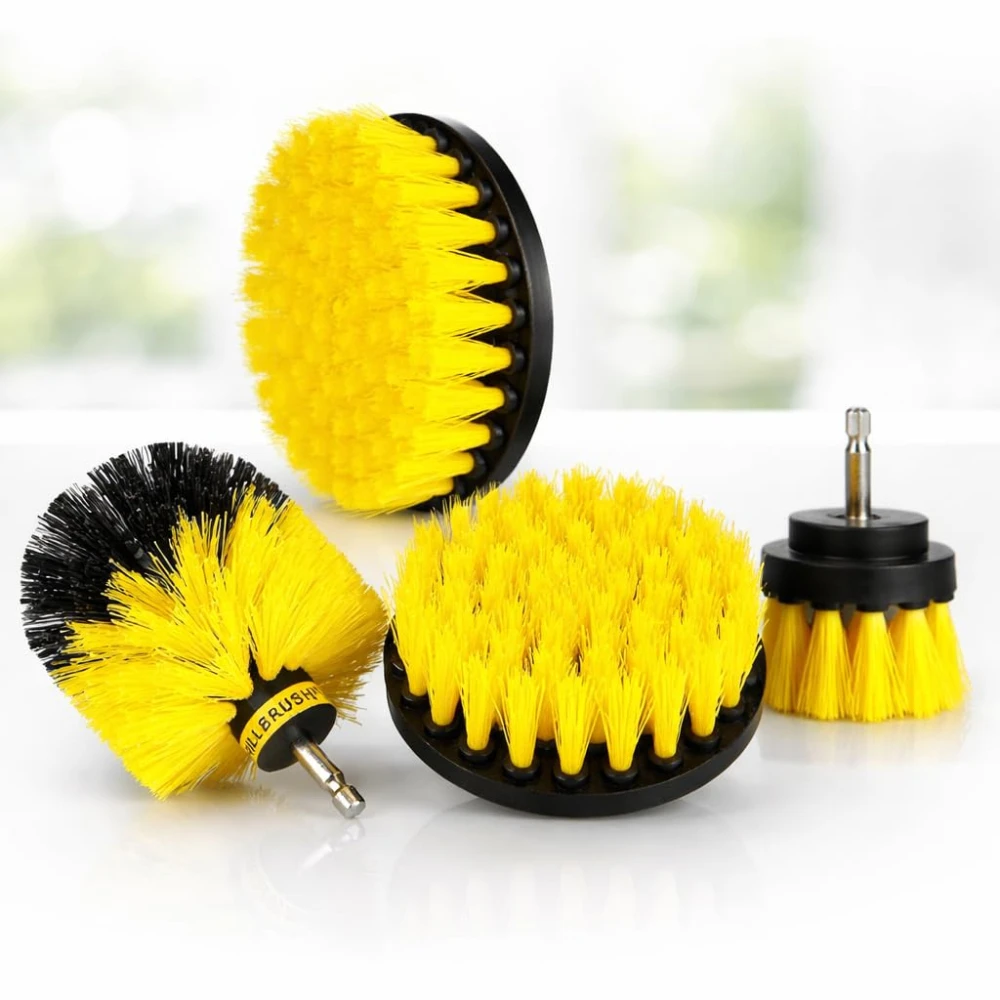 All Purpose Drill Brush Cleaning Set for Bathroom Tile Grout Floor Tub Shower Kitchen &Grill Fits Most Drills Drill Not Included