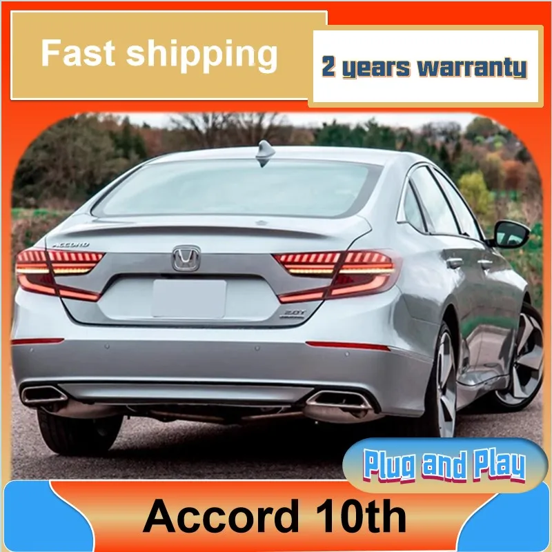 Car Styling for Honda Accord 10th Taillight 2018-2022 Accord Tail Lights Rear DRL Fog Brake Turn Signal Reversing