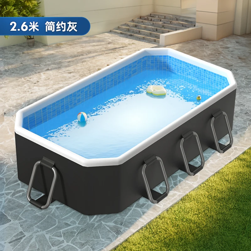 Large swimming pool Children home Adult free inflatable family play water slide Outdoor folding canvas bracket swimming pool