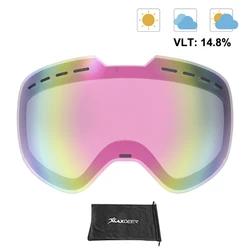 Ski brille Linse Doppels ch ichten Anti-Fog UV400 große kugelförmige Ski brille Schnee brille Linsen Snowboard Brillen Ersatz linse