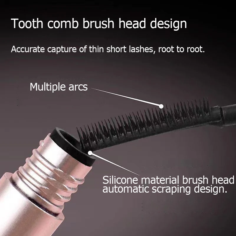 Silk fiber matte eye black superfine brush eyelash extension waterproof quick dry brown black mascara curling cream