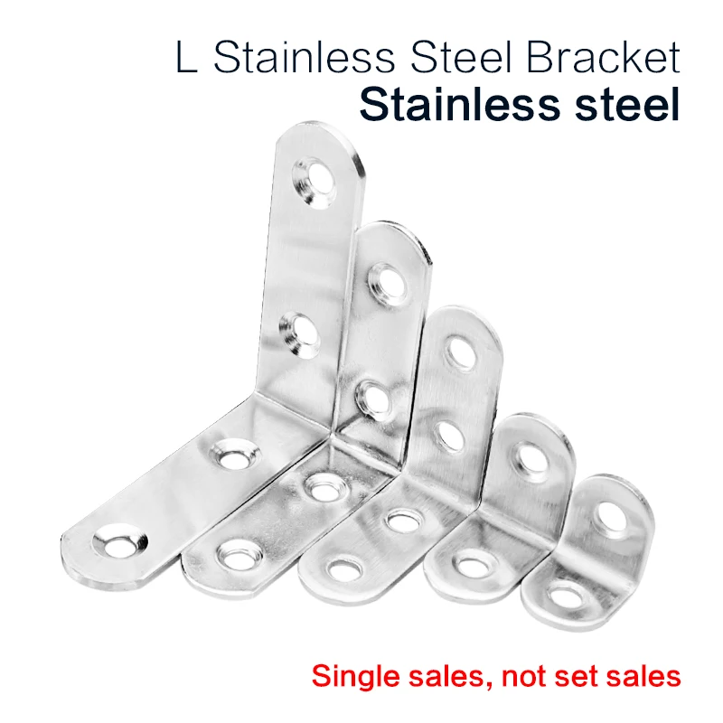 

L Bracket Stainless Steel Corner Brace Sets, 90 Degree Right Angle Bracket, 20/25/40/50/65mm(0.78/ 0.98/ 1.57/ 1.97/ 2.56inch)