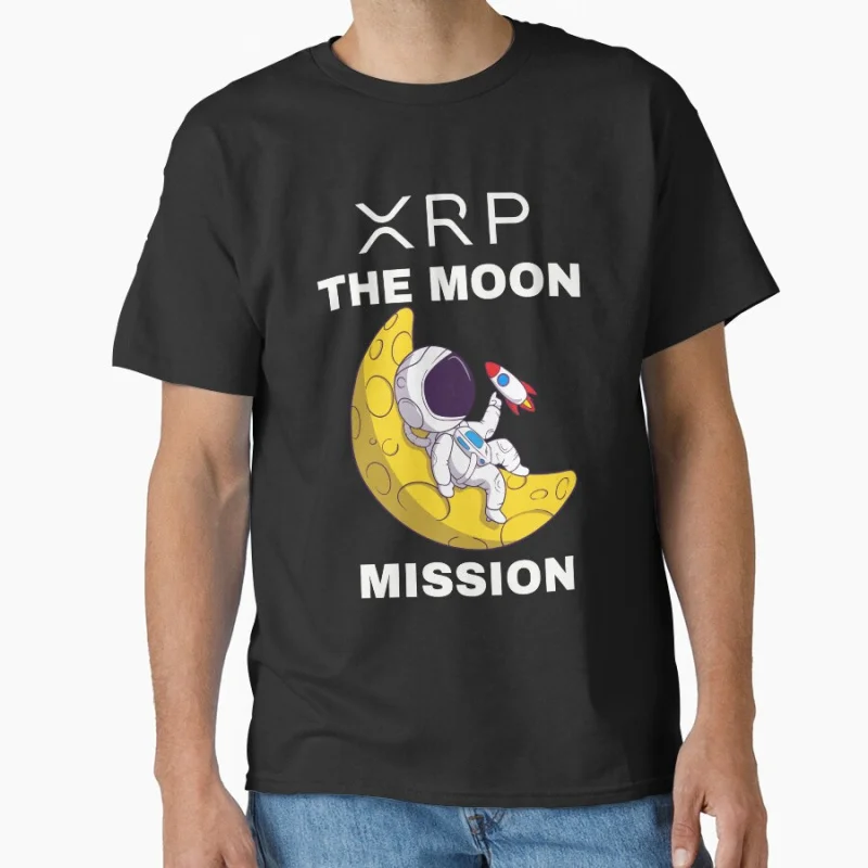 

XRP THE MOON MISSION Funny Crypto Token Cryptocurrency Blockchain Wallet HODL Gift T shirt for man Large size Tops