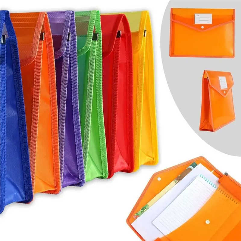 6-Piece Pack Plastic Expanding File Folders, Waterproof Transparent Envelope Storage For Document Management-Y47A