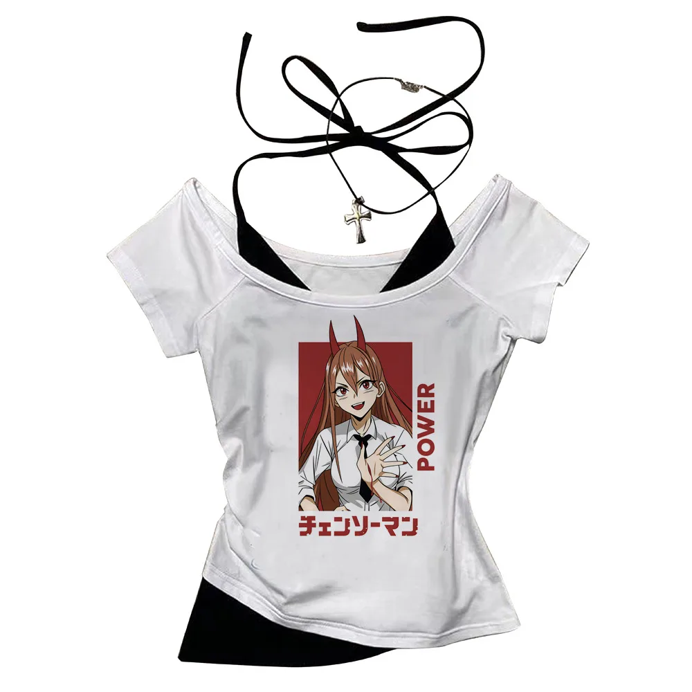 Chainsaw Man crop top female jojifuku japanese cutecore 2000s t shirt y2k gyaru scene  anime japan