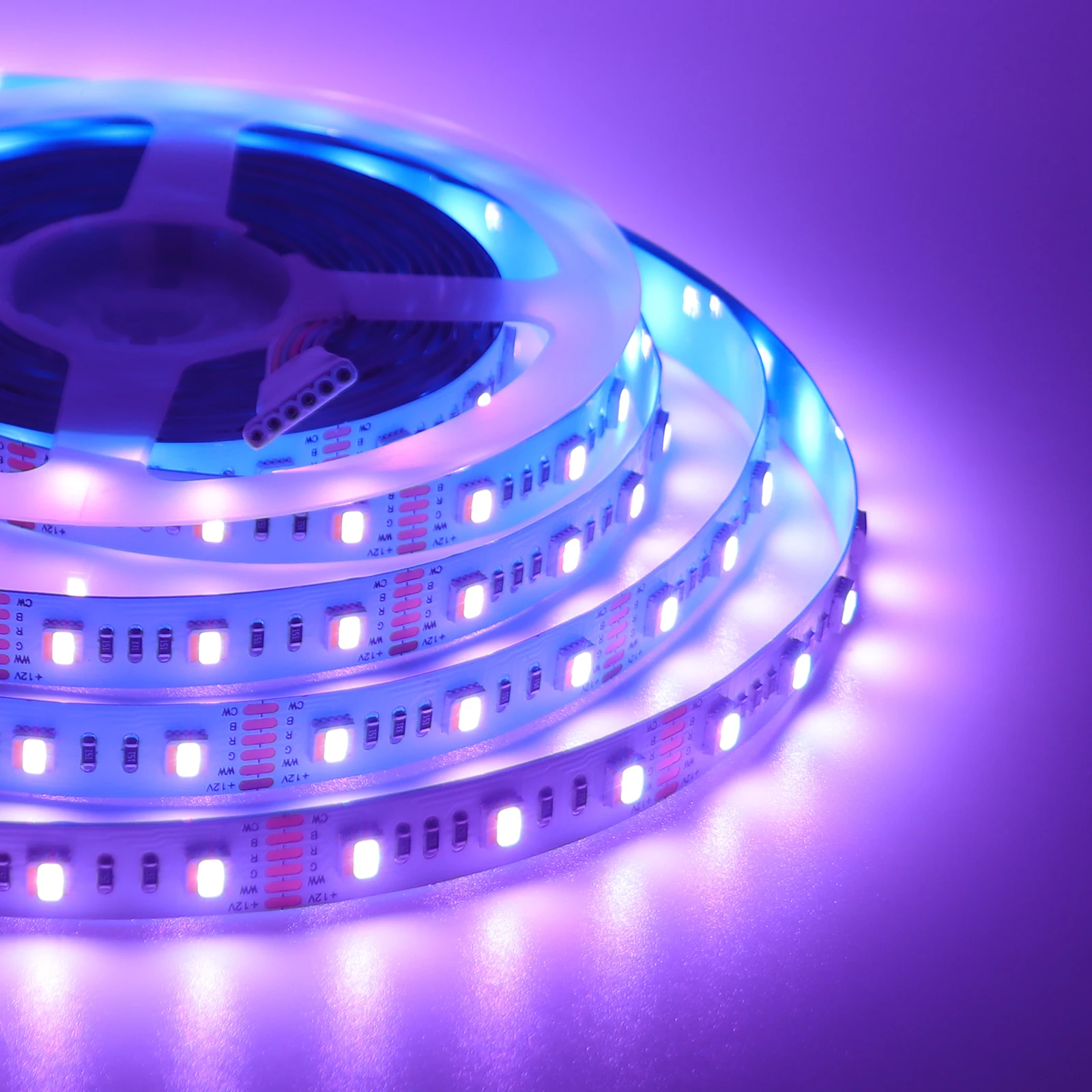 Imagem -06 - Rgb Cct Led Strip Light Fita de Fita Flexível Luz Corda dc 12v 24v Cores em Chip Smd 5050 60 96 Leds por m