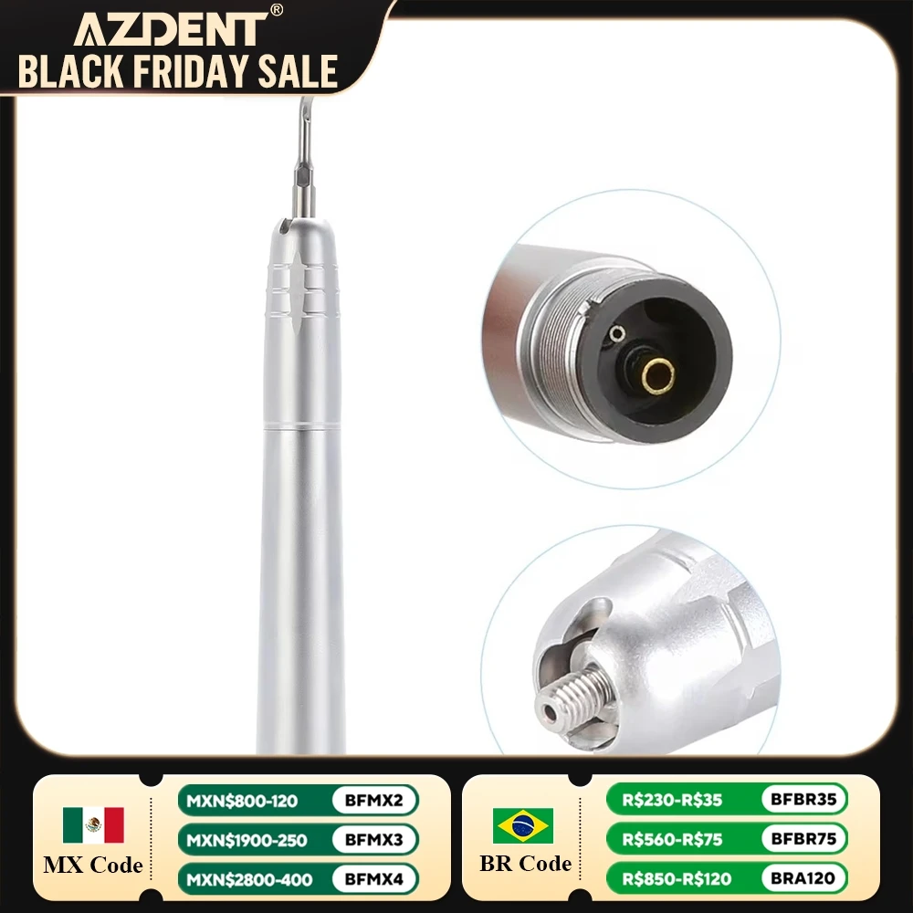 Dental Ultrasonic Air Scaler Handpiece AZDENT with 3 Tips Scaling Calculus Remover Cleaning Tool Cleaner Instrument