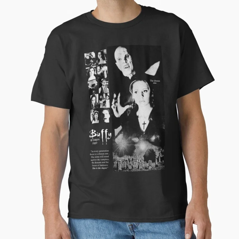 Vintage scary film THE BUFFY THE VAMPIRE SLAYER _BTVS horror movies Classic T-shirt for men Large size Adult Tops S-6xl