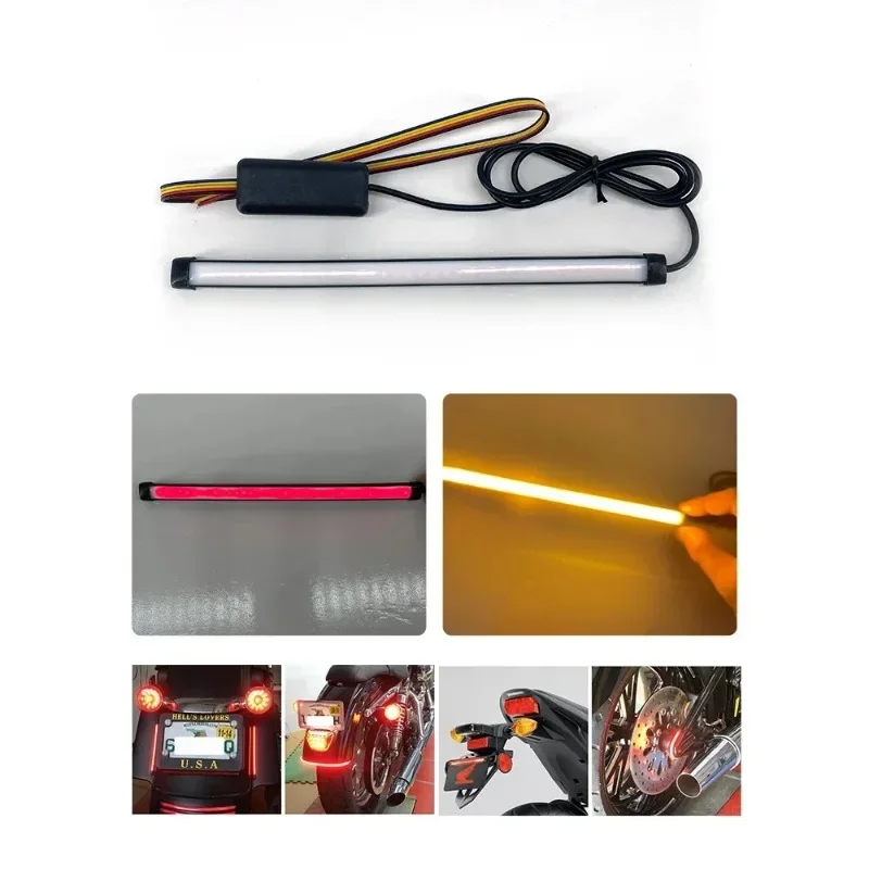 

30CM 45CM 60CM Motorcycle Turn Signal Light Strip Moto Sequential Switchback Flowing Turn Brake Lights LED Taillight Stripe，1PCS