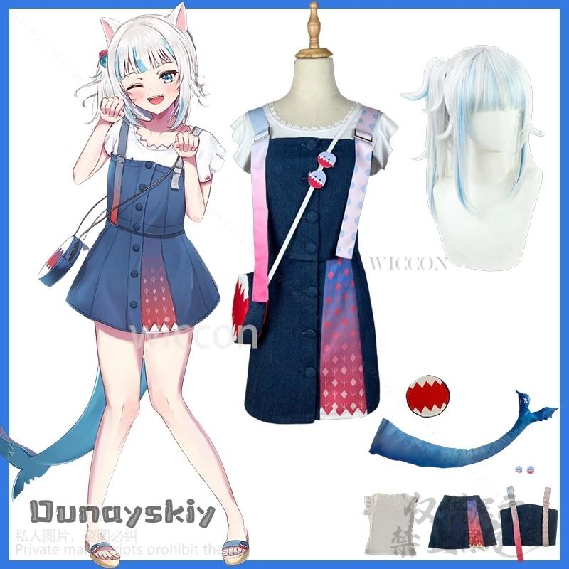 

Vtuber Hololive Косплей Gawr Gura Аниме Костюм Kawaii Японские девушки Акулячий хвост Пушистое платье животного Лолита Комбинезоны по индивидуальному заказу