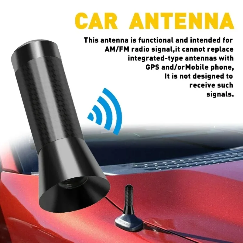 

Brand New Carbon Fiber Screw Metal Short Stubby Mast Antenna Car Styling Roof Antenna Enhanced Signal For Benz Car Accessories