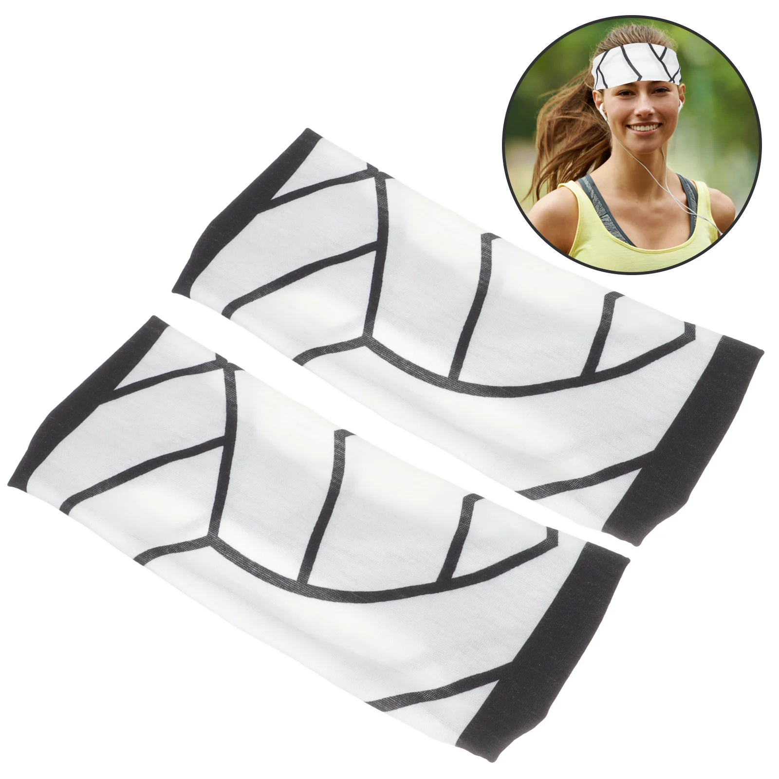 

2Pcs Sweat Absorbing Headbands Elastic Non-Slip Fitness Hair Bands for Running Yoga Training Sports Accessories