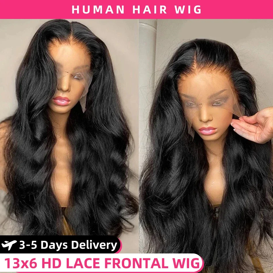 300% Body Wave 13x6 HD Lace Frontal Wig Brazilian Body Wave Human Hair Wigs For Women Lace Front Human Hair Wig Pre Plucked Wigs